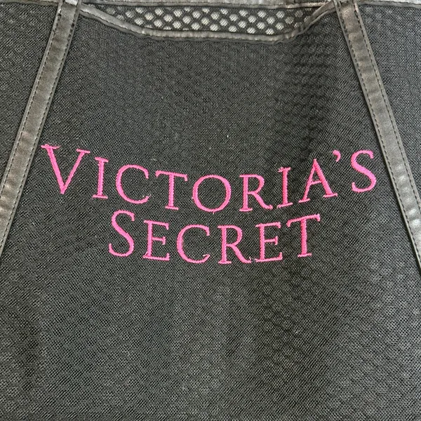 Victoria's Secret Black and Pink Mesh Tote - Image 2