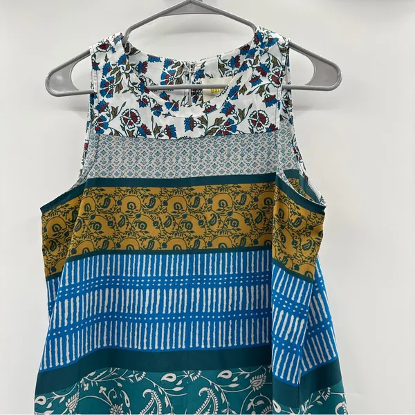 Anthropologie Maeve Mixed Floral Paisley Print Sleeveless Shift Dress Sz S‎ - Image 2