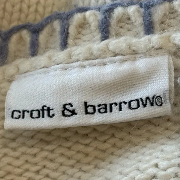 Croft & Barrow Gingerbread Christmas Cardigan Sweater Women’s S Cream 24” Length - Image 4
