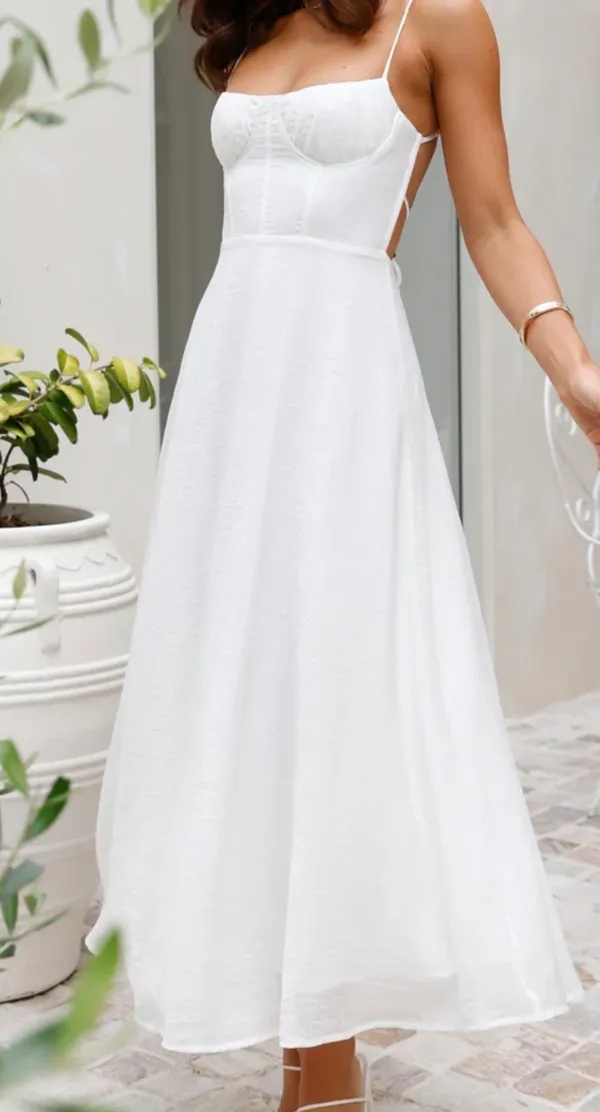 Hello Molly Midi Dress White - Image 4