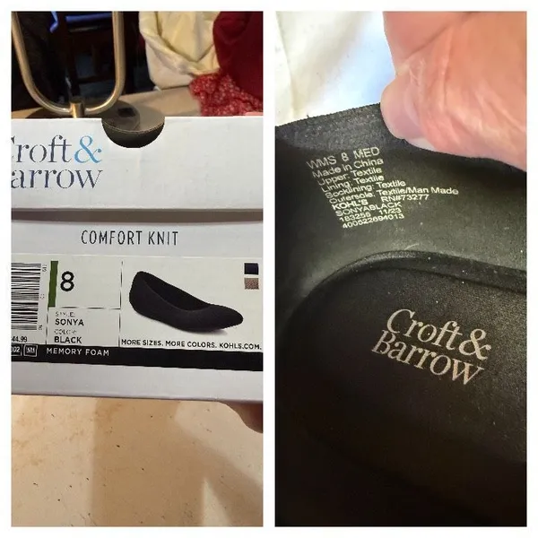 Croft & Barrow Sonya Comfort Knit Women's Ballet Flats black size 8 - Image 8