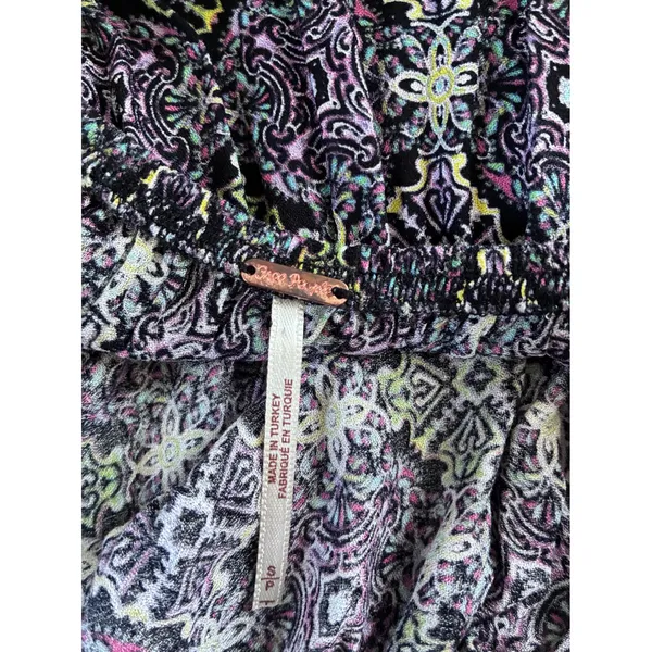 Free People Purple Kaleidoscope Medallion Off Shoulder Crop Top Shorts Set S/P - Image 7