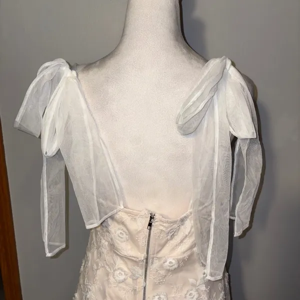 PROMESA Lace Floral Tulle Overlay Dress Midi‎ Formal Special Occasion Size L - Image 3