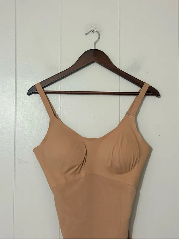 Honeylove Cami Bodysuit Shapewear Beige Nude L Built-In Bra Sculpting Seamless - Image 3