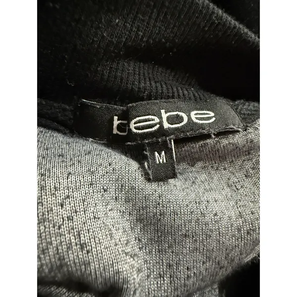 Bebe Track Jacket Activewear Outwear Zip Up Jacket Size XS VTG Y2K Medium Black‎ - Image 4