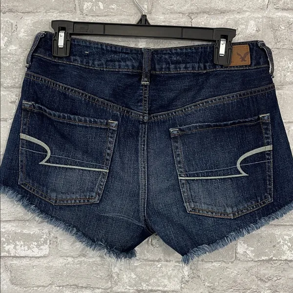 American Eagle Blue Hi-Rise Festival Jean Shorts - Image 2