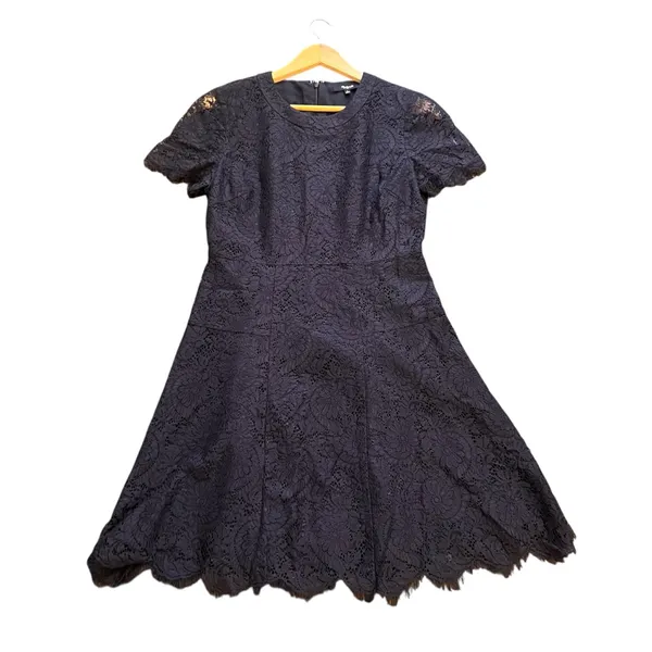 Madewell Navy Dress with Lace Detail - Image 2