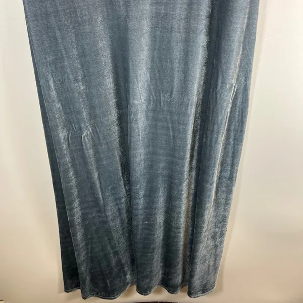 Soft Surroundings Velvet‎ Wrap Maxi Dress Slate Blue Bell Sleeve Size L boho - Image 3