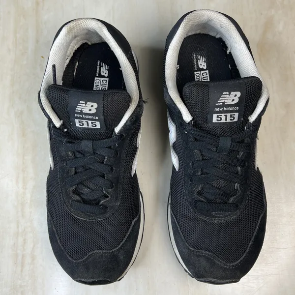 New Balance 515 Womens Sneakers Black White Suede Mesh Low Top WL515BLK 8.5 - Image 3