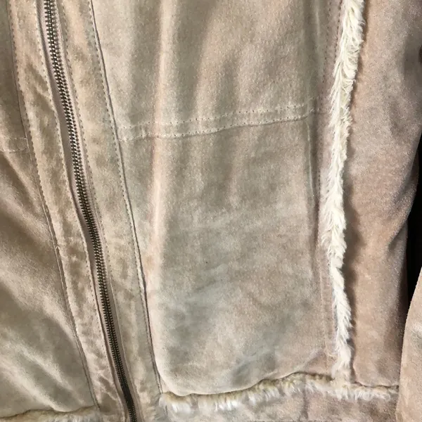 WILSONS LEATHER Tan Suede and Faux Fur Coat Size M - Image 7