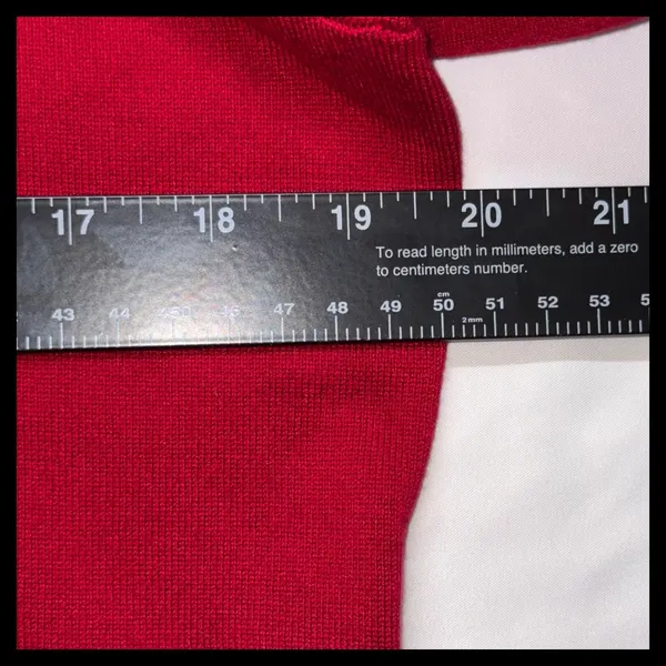 Investments‎ Sweater Women Large Red Collared Layered Embellished Pullover - Image 4