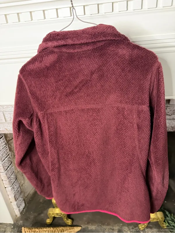 Patagonia Women's Small Snap-T Fleece Pullover Burgundy Pink - Image 2