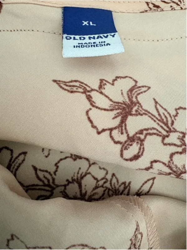 Old Navy Floral Satin Chemise Slip Dress, Women's Size XL, Pink/Brown - Image 4