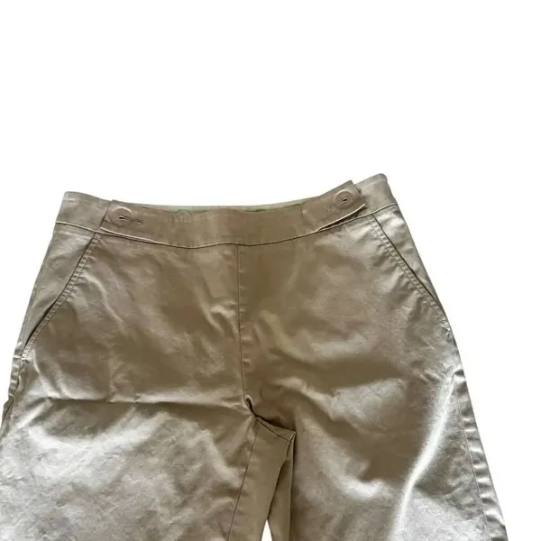 Tory Burch khaki beige pants straight leg mid rise casual work SZ 6 #2419 - Image 2