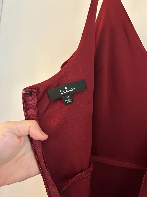 Lulus Infinite Glory Wine Red Maxi Dress Wedding Party Cocktail Size M NWT - Image 10