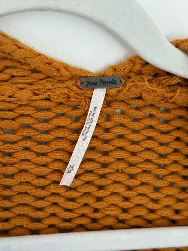Free People Chunky Knit Cropped Cardigan Sweater - Orange - Image 4