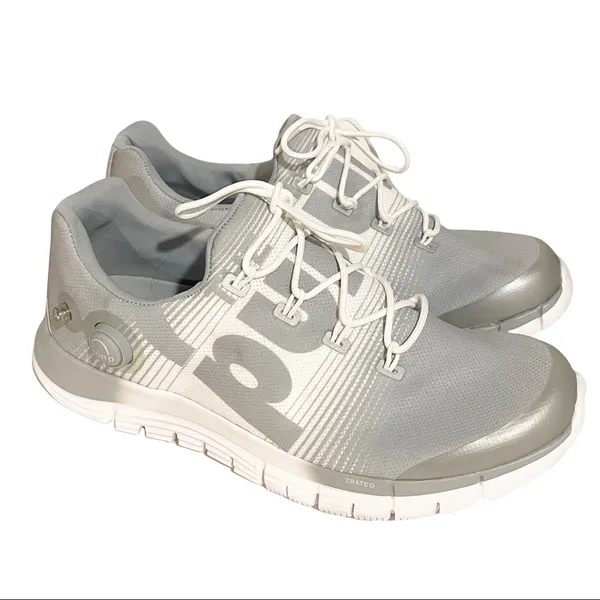 Reebok Size‎ 9 ZPump Fusion Womens Running Low Top Sneaker Grey White Athletic - Image 3