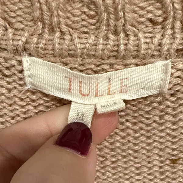 Women's Open Front Knit Cardigan Sweater - Tan - Image 4