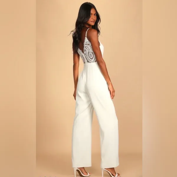 Lulu's Chic White Jumpsuit - Image 2