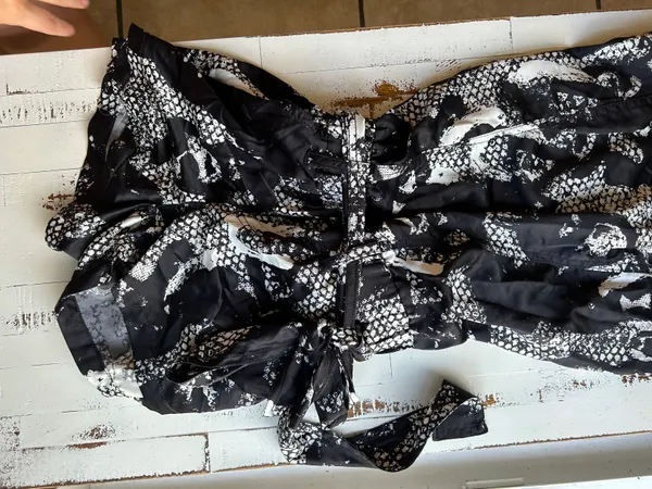 black and white lace print romper - Image 7