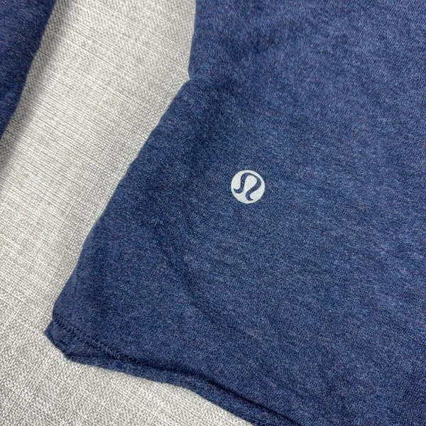 Lululemon Hoodie Womens 10 Blue Lightweight Cropped Pullover Raglan Logo Top - Image 9