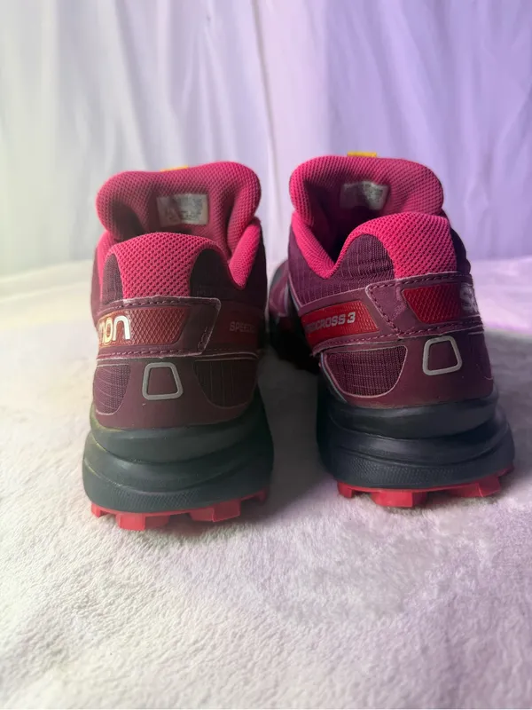 Salomon Women's Trail Running Shoe - Burgundy with Pink and Aqua Accents - Image 6