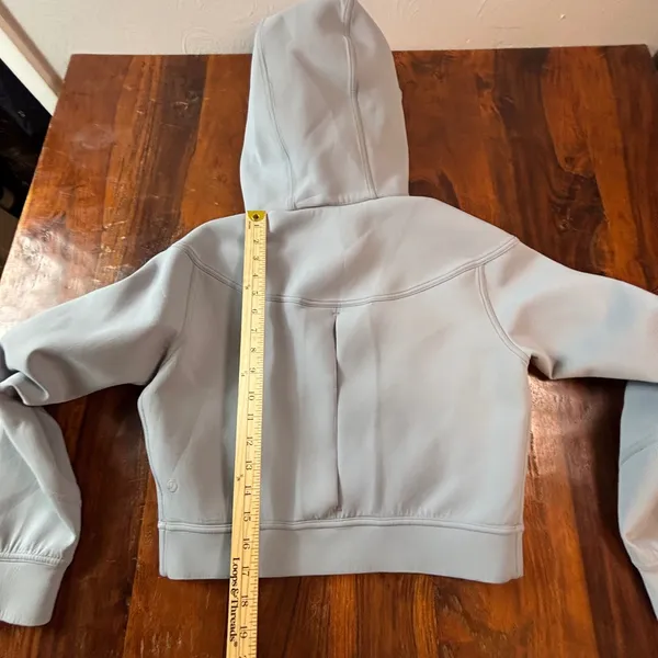 Lululemon Rogue‎ Renegade Zip Up Hoodie Blue Grey Cropped Jacket Size 4 - Image 10