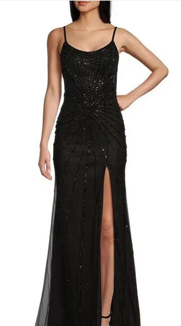 Black Slit Prom Dress - Image 2