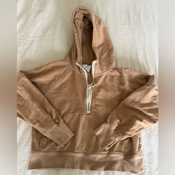 Aerie Tan Half-Zip Hoodie - Image 2
