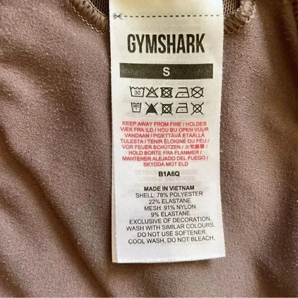 Gymshark Chocolate Brown Womens Sports Bra SZ S - Image 8