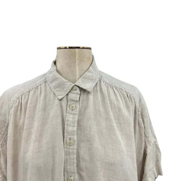 J. Crew Relaxed-fit short-sleeve Baird McNutt Irish linen shirt Beige XL Tall‎ - Image 5