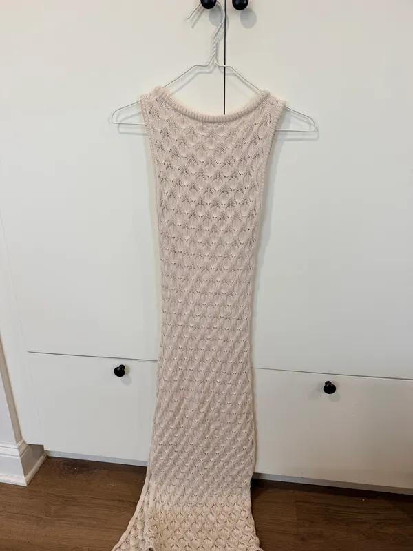 Beige Knit Dress Tan - Image 3