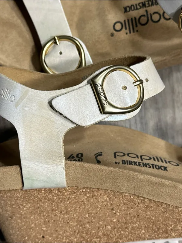Birkenstock Papillio Cream Ankle-Strap Wedge Sandals - Image 12