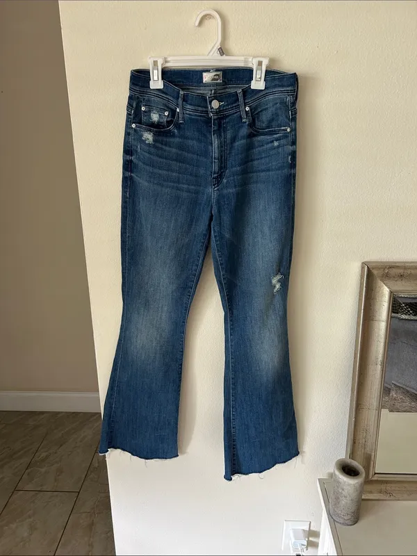 MOTHER The Weekender Fray flare denim Jeans Graffiti‎ Girl Wash 28” - Image 2