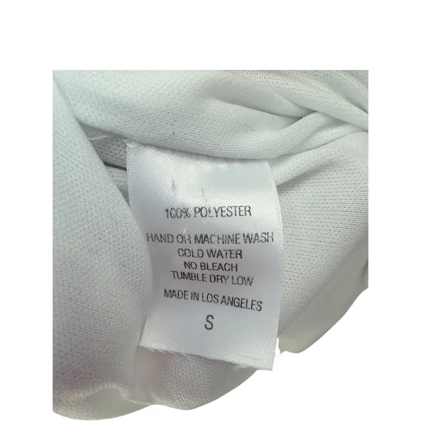Lucy in the Sky White Ruched Cowl Neck Shimmer Bodycon Mini Dress‎ Womens Small - Image 6