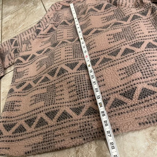 Carhartt Womens Mauve Geometric Fleece Snap Pullover XL 16/18 EUC Relaxed Fit - Image 2