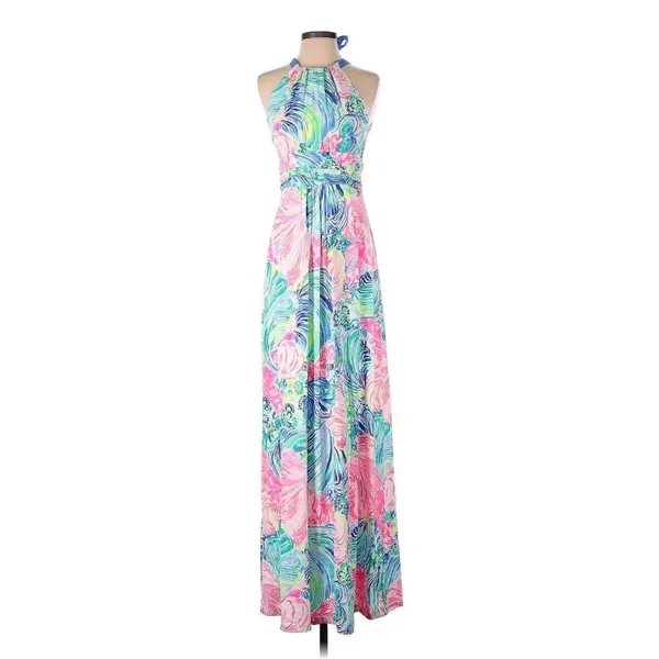 NWT Lilly Pulitzer Martina Maxi in Beach Please Tie Halter Neck Jersey Dress S - Image 5