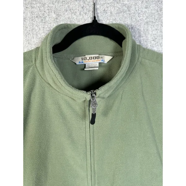 10,000 Above Sea Level Womens XL Vest Fleece Green Zip Sleeveless Hiking Comfort - Image 7