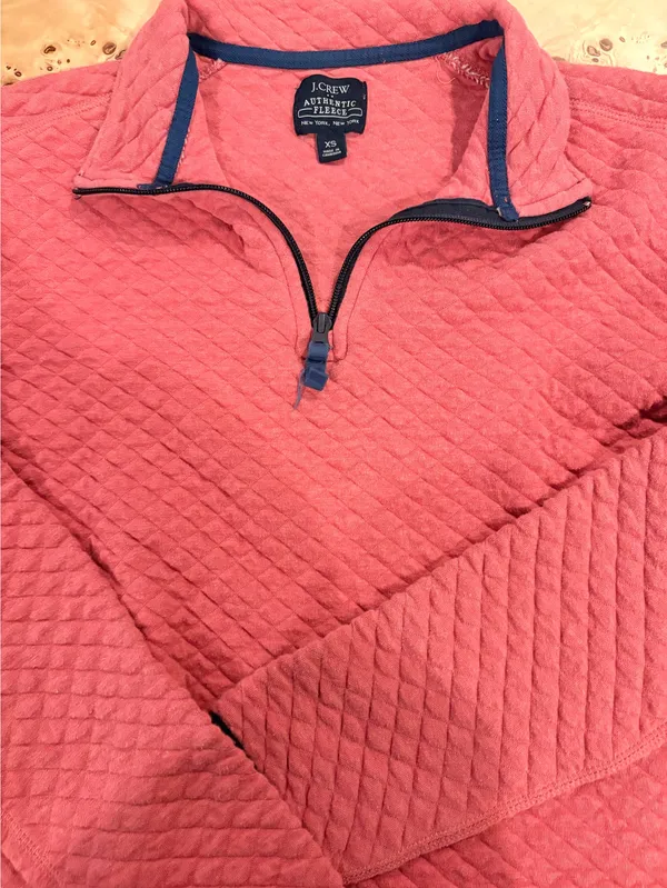 pink jcrew half zip  - Image 3