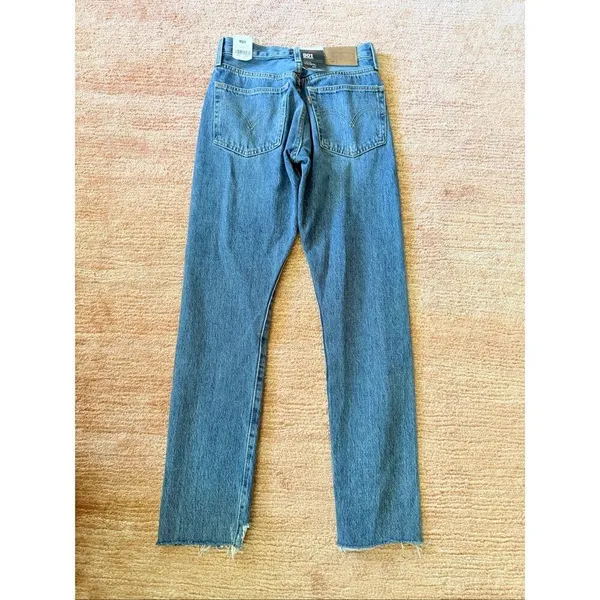 Levi’s Premium 501 Skinny High Rise Jeans Women’s 24x28 Blue Distressed Raw Hem - Image 11