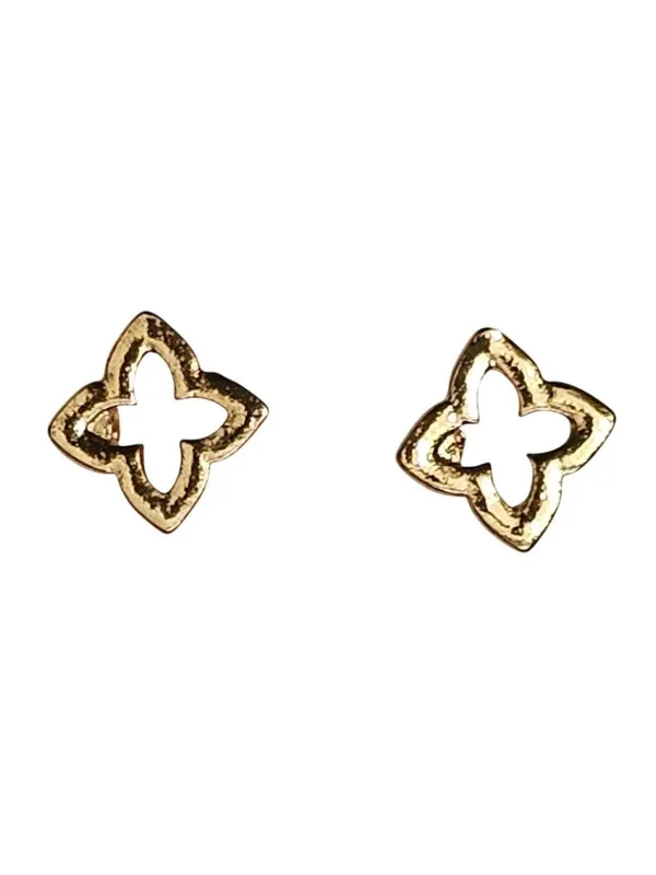 NWT Unique Designs Womens Trio Earring Set Hoops Studs Rhinestones Gold Yellow - Image 2