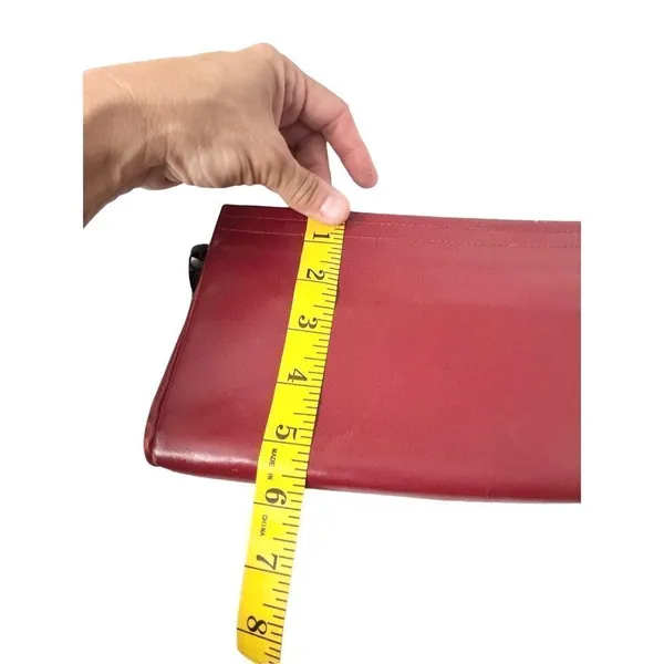 Rex leather unbranded clutch bag Red - Image 4
