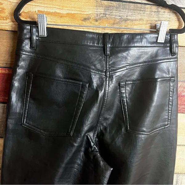 Aritzia‎ Wilfred The Melina Pant Black Vegan Leather Pants Size 8 - Image 7