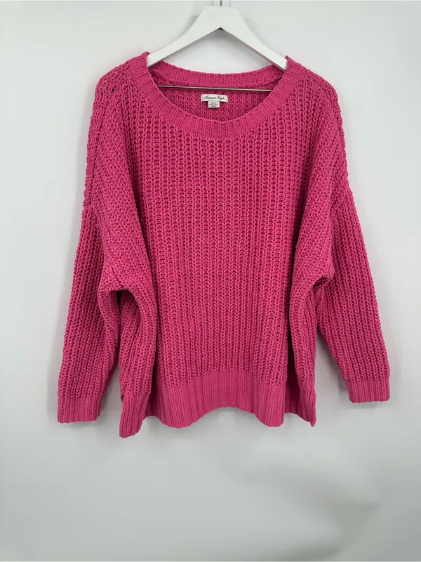 American Eagle Outfitters Pink Boho Baggy Sweater Size Medium - Image 10