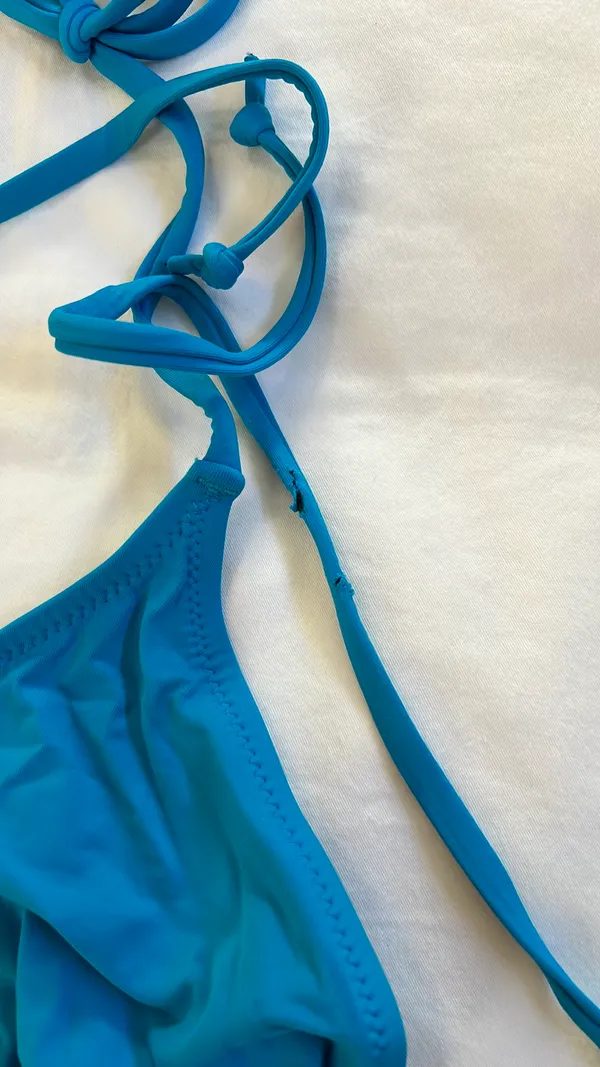 Skims Strappy Blue Bikini Top - Image 6