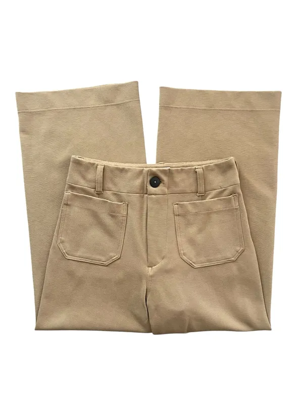 Anthropologie Maeve The Colette Knit Crop Wide-Leg Pants Size 28 True Camel Tan - Image 3