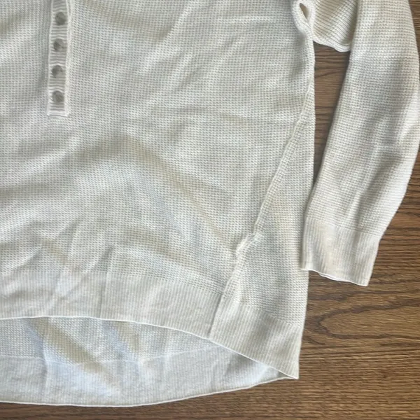 Madewell Asherton Waffle Knit Thin V-Neck Henley Sweater Size Small - Image 7