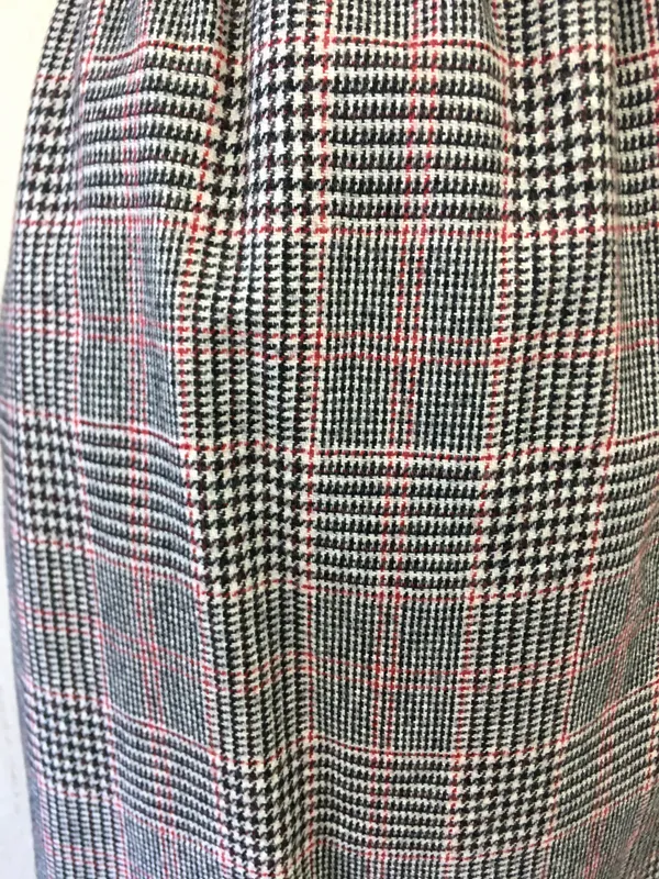 Vintage 80s Country Suburbans Wool Glen Plaid Check Midi Skirt Straight Lined 12 - Image 9