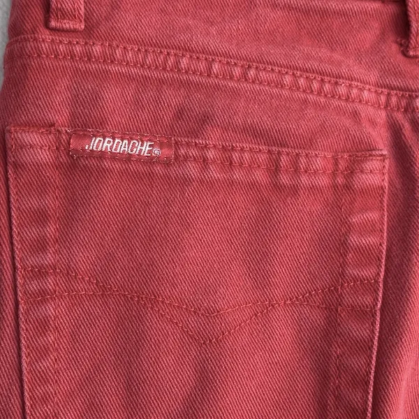 Vintage 90s JORDACHE 100% Cotton Red High Rise Jeans Sz 7/8 23” XS Butter mom - Image 6