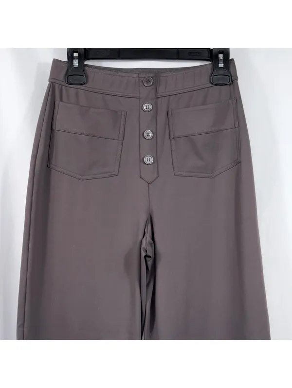 Halara Grey Button Front Wide Leg Pants Gray Size undefined - Image 2